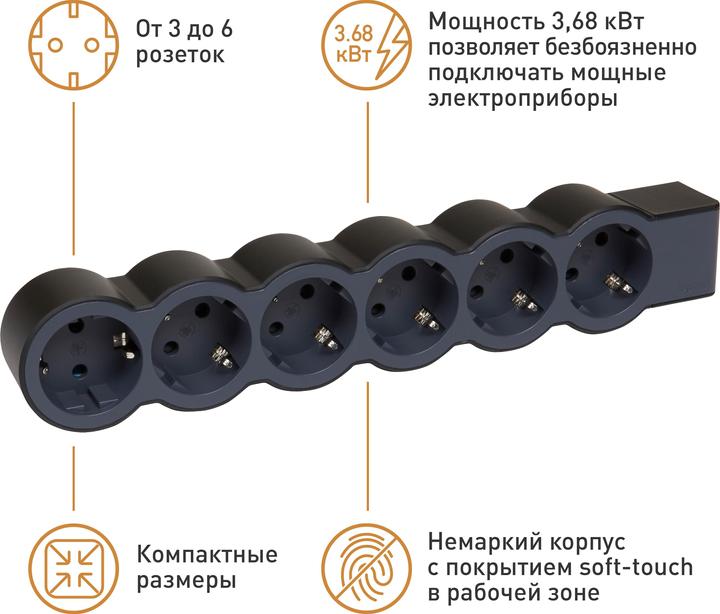 Produktbild Legrand Flache Steckdosenleiste, 6-fach Steckdose (6 x, CEE 32/3)