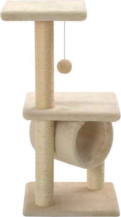 Produktbild VidaXL Katzen Kratzbaum (65 cm, Grau mit schwarzem Pfoten-Aufdruck)