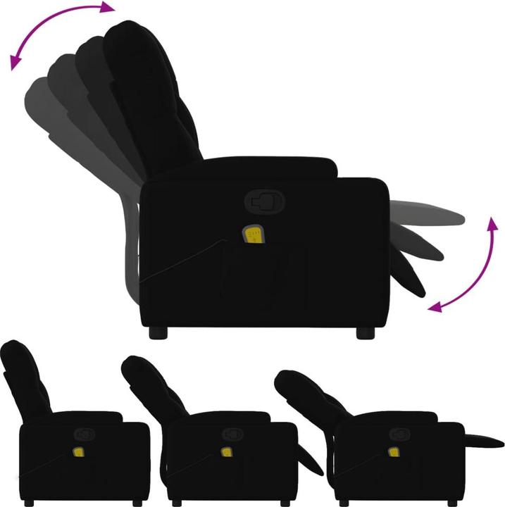 Immagine prodotto VidaXL Sedia da massaggio in tessuto nero,Colore: Nero,Materiale: Tessuto
