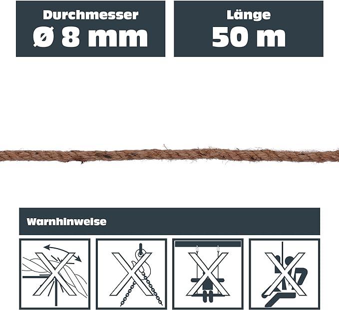 Produktbild Helpmate Hanfseil, 8 mm, 50 m (50 m)