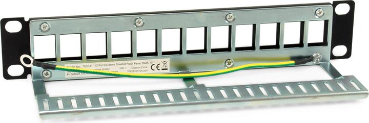 Produktbild equip Patchpanel 12x RJ45 Cat6A 10" FTP 1HE Premium schwarz