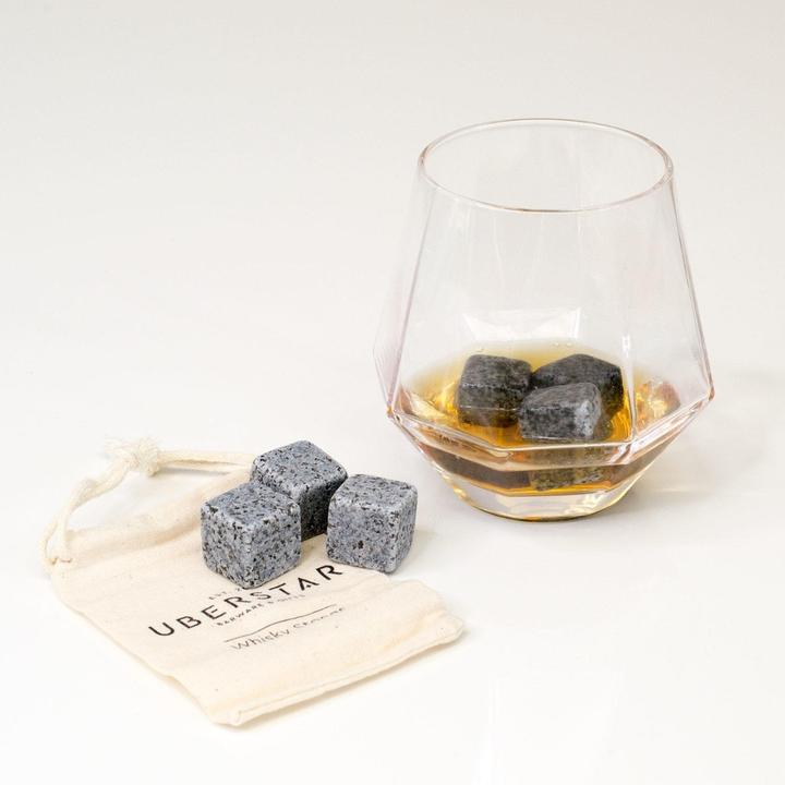 Image du produit Uberstar Jeu de 6 pierres à whisky avec sac (Pierres à whisky)