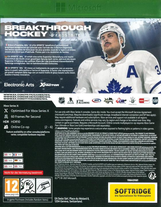 Image du produit EA Games NHL 22 (Xbox Series X, DE, FR, IT)