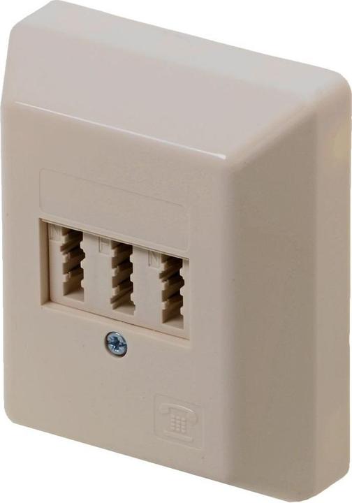 Actual product image Ze-Kom ZE TAE socket 2x6/6 NF/F,AP pearl white, screw terminals