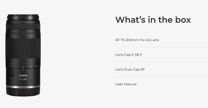 Actual product image Canon RF 75-300mm F4-5.6 (Canon RF, APS-C / DX)