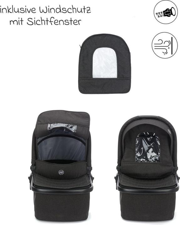 Actual product image Fillikid Kinderwagen 3 in 1 3-1 Kombi-Kinderwagen-Set Fill Jaguar mit