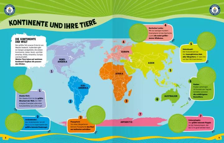 Actual product image Ravensburger Guinness World Records Stickern und Rätseln: Planet Erde (German, Eddi Eagle, Martine Richter, 2022)