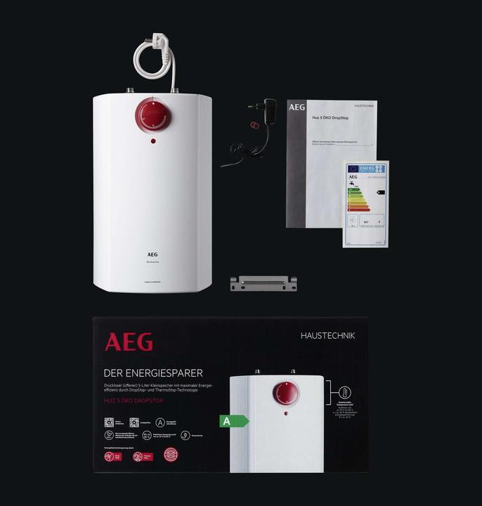 Productafbeelding AEG Haustechnik Drukloze boiler HUZ 5 Öko DropStop, 5-liter onderbouwboiler, met ThermoStop