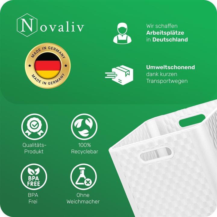 Produktbild Novaliv 4X Box 30x30x30 cm Weiss Boxen für Kallax Regal Körbe 30x30 Aufbewahrungsbox Regal als Schran (30 x 30 x 30 cm, 25 l)