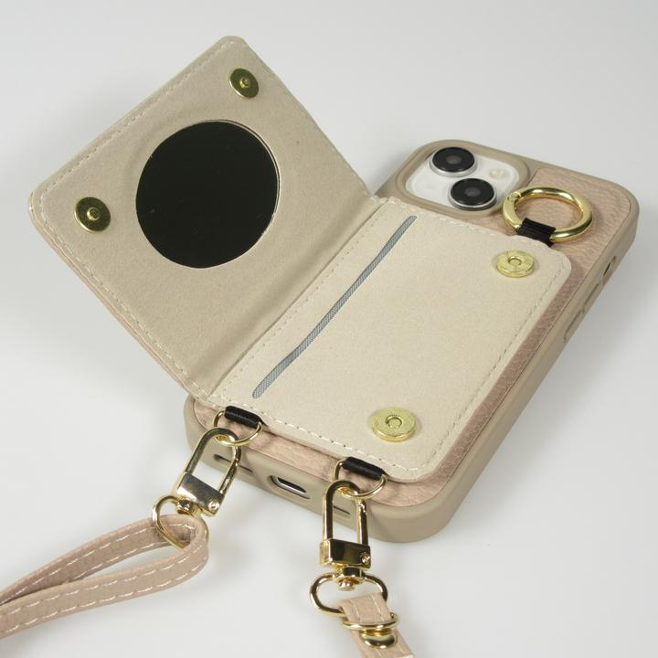 Image du produit PhoneLook Coque Cuir matelassé avec miroir et compartiment carte inclus grande lanière amovible (Apple iPhone 15)