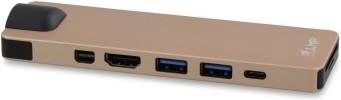 Actual product image LMP USB-C Compact Dock 4K 8 Port, HDMI, Mini-DP, Eth., USB 3.0, SD/microSD, USB-C, Alu., gold *New (USB-C, 8 Ports)