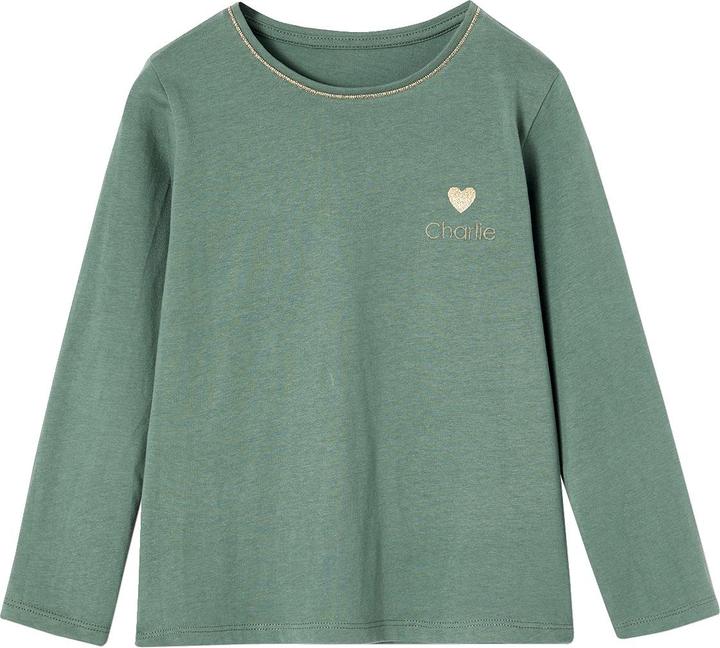 Produktbild Vertbaudet Mädchen Shirt mit Glitzerherz und Recycling-Baumwolle BASIC (158)