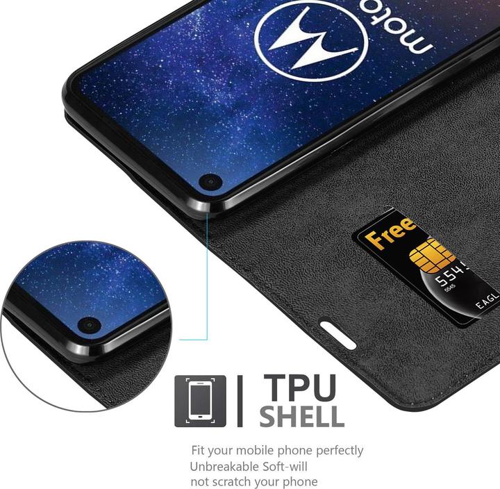 Actual product image Cadorabo Book Invisible Magnet Cover (Motorola One Vision)