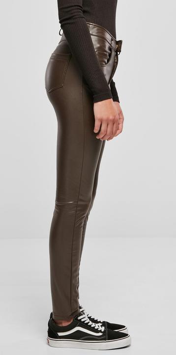 Actual product image Urban Classics Ladies Mid Waist Synthetic Leather Pants (28)