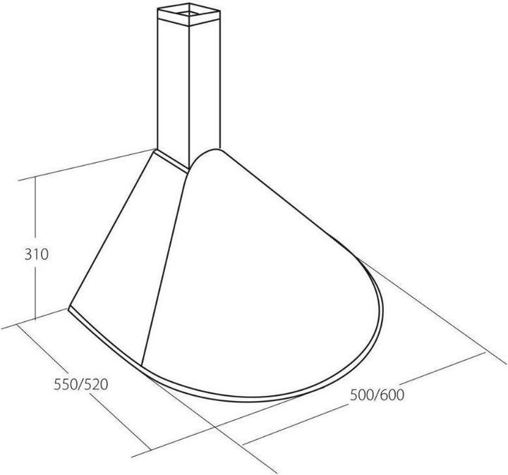 Produktbild Akpo Cooker hood chimney WK-5 RONDO TURBO 60 WHITE (159.7 m3 / h, 600mm, white) (Wandhaube)