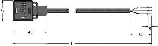 Actual product image Turck Valve plug connector type A Connection cable VAS02-A80E-10/TEL