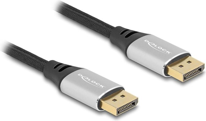 Delock DisplayPort Kabel 16K 60 Hz 2 m silber Metall (2 m, DisplayPort)