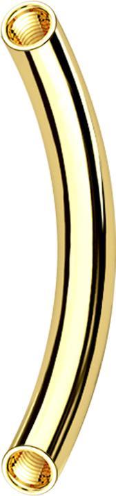 Produktbild Star Piercing Micro Bananen-Stab vergoldet mit 0.8 mm Innengewinde (ohne Messing, Chirurgenstahl 316L)