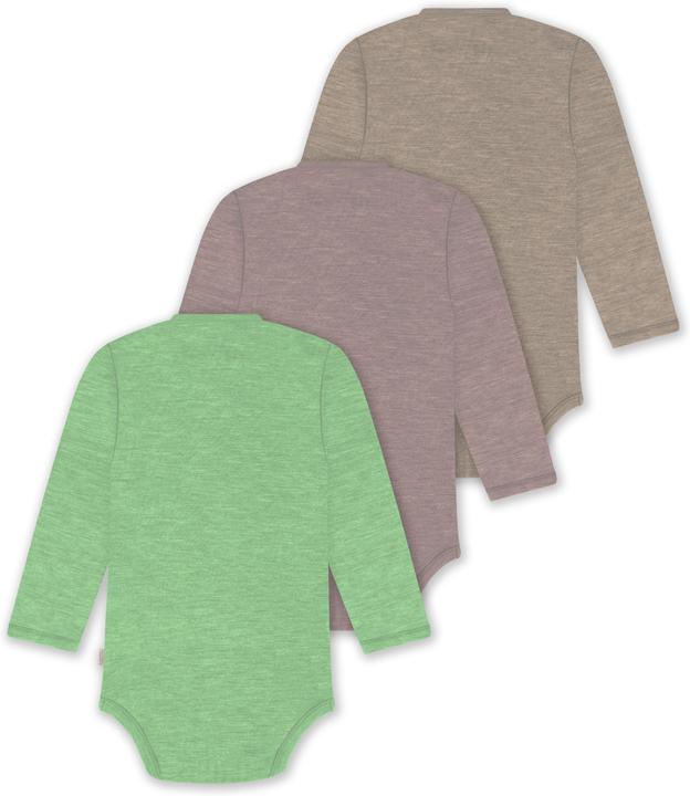 Produktbild Normani 3er Set Baby-Body Wickelbody Langarm Toddler-Bodysuit aus Merinowolle - 9357 (50)