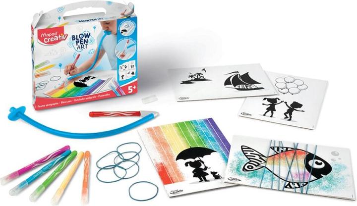 Image du produit Maped CREATIV 846710 Stylos à souffler Blow Pen String Art-avec spray et coloriage (Multicolore, 1 x)