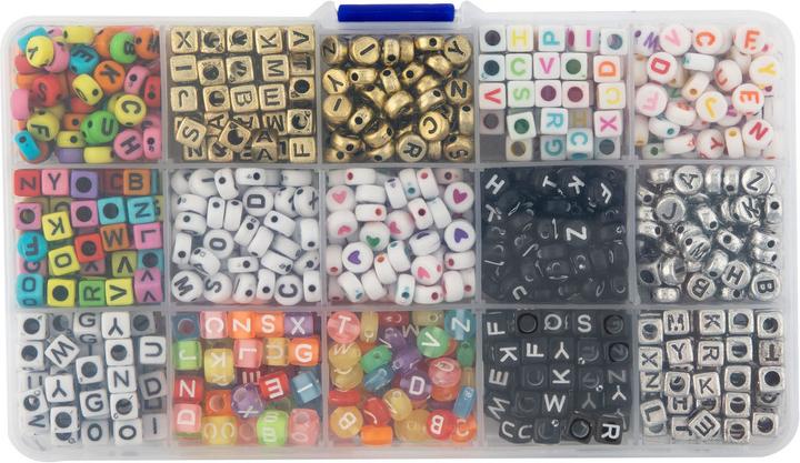 Grafix Letter beads in storage box, 15 designs