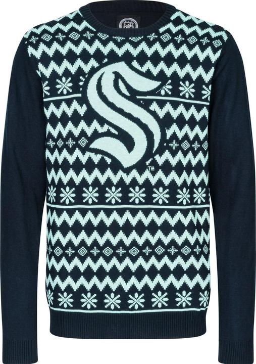 Foco NFL Winter Ugly Sweater Strick Pullover Seattle Kraken - M (M)
