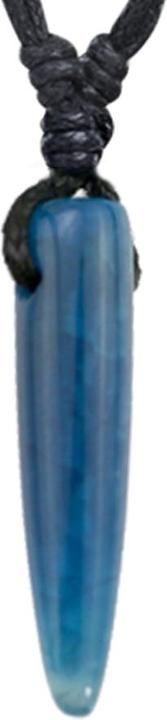 Star Piercing Halskette schwarz Anhänger Zahn aus blauem Achat Stein (ohne Messing, Mineralisch)