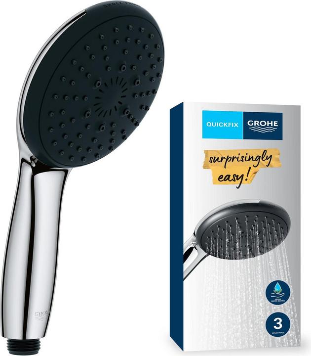 Actual product image Grohe Vitalio Start 110 QuickFix hand shower, intelligent spray diverter, water-saving, 3 spray modes (3 Beam types, 7 l/min)