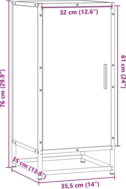 Produktbild VidaXL Sideboard Kommode Anrichte Beistellschrank Sonoma-Eiche Holzwerkstoff (35.5 x 35 x 76 cm)