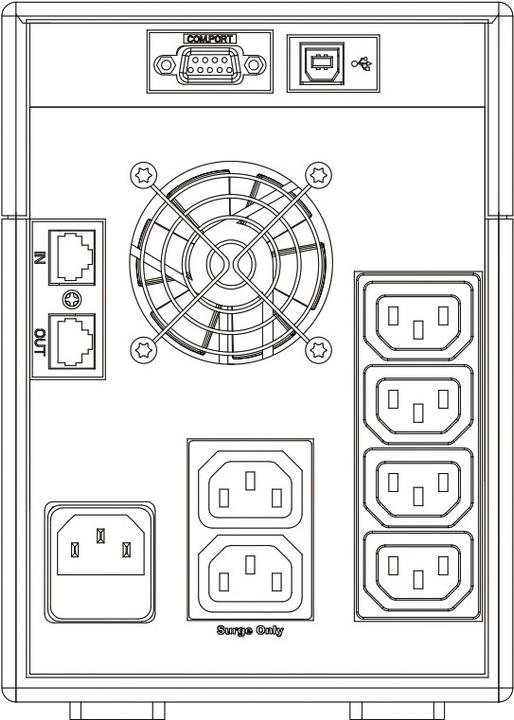 Image du produit ABB PowerValue 11LI Pro 1500VA (1500 VA, 1050 W, Line-interactive Onduleur)