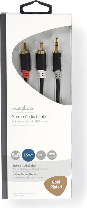 Produktbild Nedis Audiokabel Stereo Klinkenstecker 3.5 mm (0.50 m)