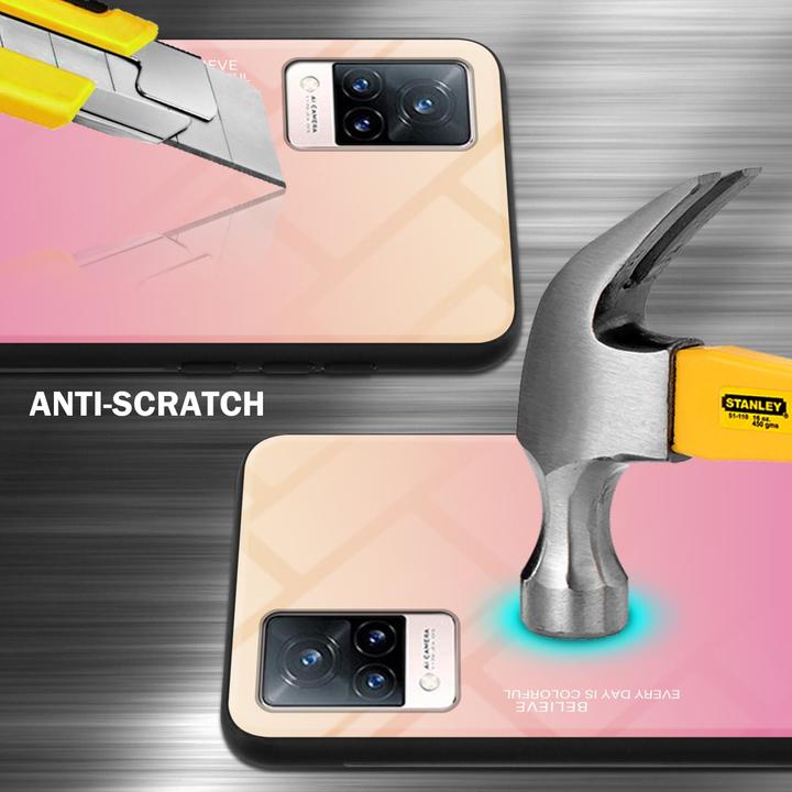 Productafbeelding Cadorabo TPU 2 Kleuren Glazen Hoesje (Vivo V21)