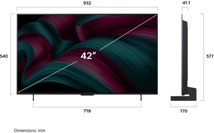 Produktbild LG TV 42C58 42, 3840 x 2160 (Ultra HD 4K), OLED (42", OLED, 2025)