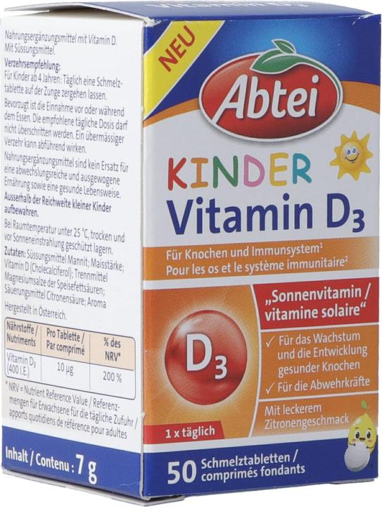 Abtei Enfants Vitamine D3 (50 pcs) (50 pièce(s), Cachets)