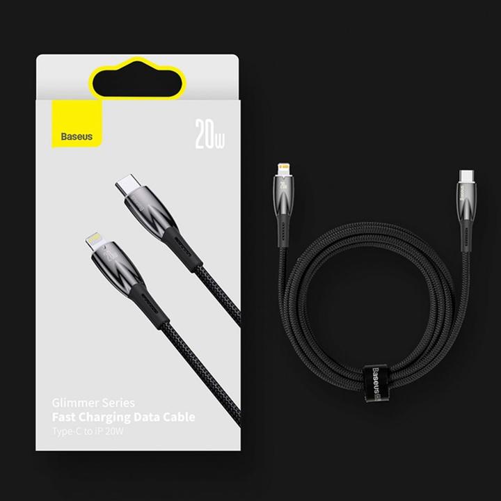 Image du produit Baseus Câble USB pour USB-C Glimmer Series, 100W, 1m (Noir) (1 m, USB 2.0, 100 W)