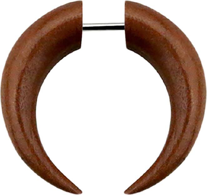 Star Piercing Fake Dehnungssichel aus Sawo Holz (ohne Messing, Organisch)