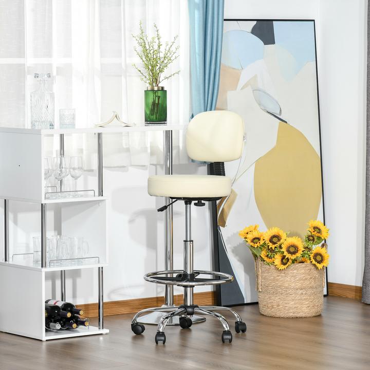 Actual product image Homcom Bar stool Modern design, 360° swivel castors