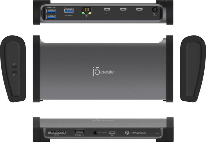 Actual product image j5Create JTD562-FN 8K-Thunderbolt™ 4-Dockingstation - EU, Kabelgebunden, Thunderbolt 4, 96 W, 3,5 mm (Thunderbolt, 3 Ports)