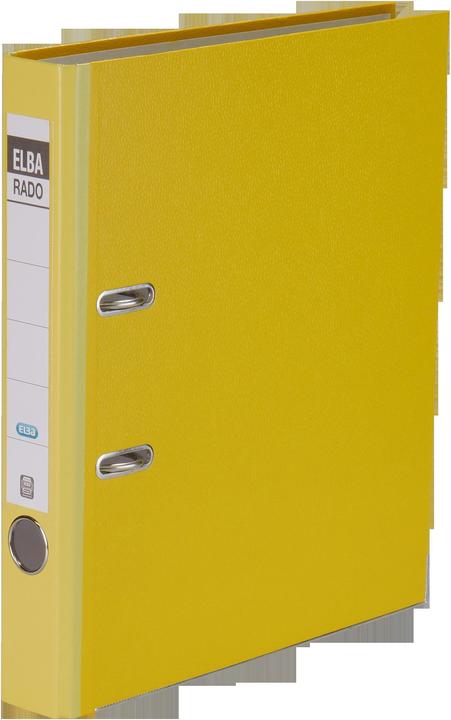 Image du produit Elba Classeur rado brillant, largeur du dos : 50 mm, jaune DIN A4, couverture extérieure / intérieure en (A4, 50 mm, 1 pièce(s))