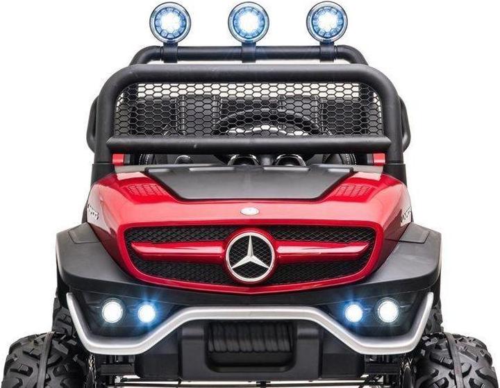 Actual product image Lean Toys Children's electric SUV Mercedes Unimog S, red lacquered (12 V)