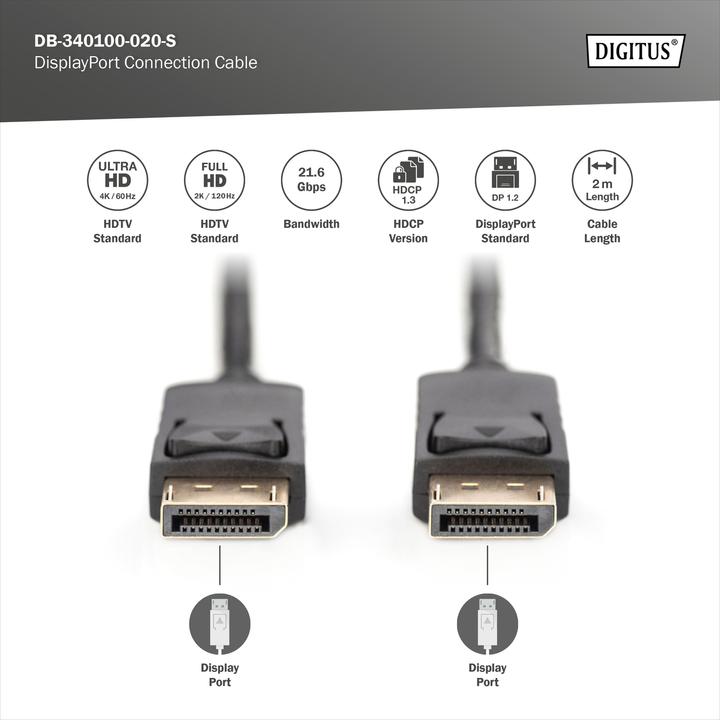 Produktbild Digitus DisplayPort — DisplayPort (2 m, DisplayPort)