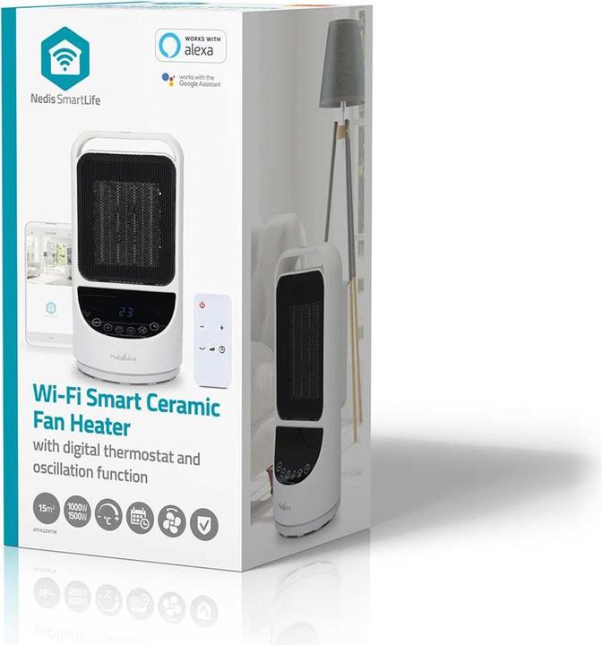 Produktbild Nedis SmartLife Keramik-PTC-Heizlüfter | Wi-Fi | 1500 W | 2 Wärmeeinstellungen | Oszillation | Anzei (1500 W)