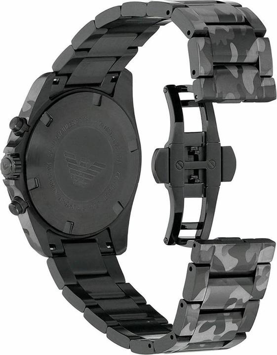 Produktbild Emporio Armani Sport Camo Schwarz Edelstahl Chronograph Herrenuhr (44 mm)