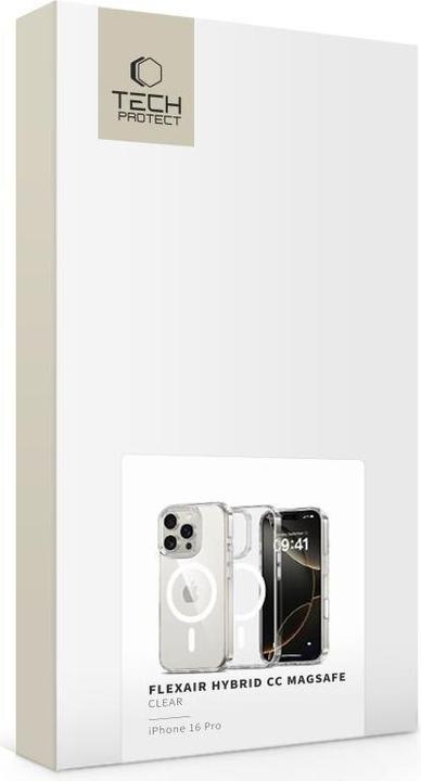 Actual product image Tech-Protect Flexair Hybrid CC Magsafe iPhone 16 Pro Case - Clear (Apple iPhone 16 Pro)