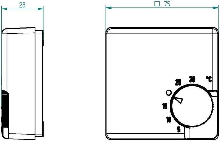 Produktbild Eberle Controls Raumthermostat Unterputz 5 bis