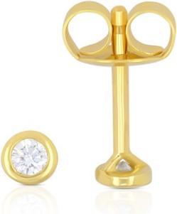 Muau Solitaire earrings frame setting yellow gold 750 diamonds 0.10ct. 4.5mm (750/18K Gelbgold)
