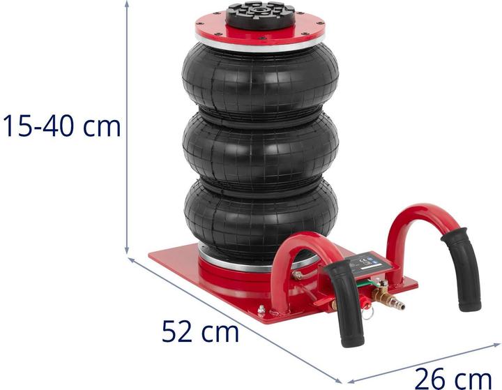 Image du produit MSW Cric pneumatique - 3000 kg - hauteur de levage 40 cm - deux poignées