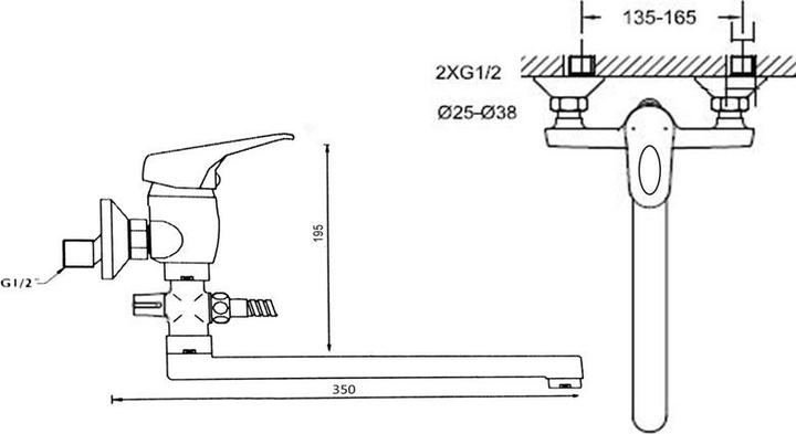 Produktbild Thema_lux BATH FAUCET LONG SPOUT L-1103A WO ACC