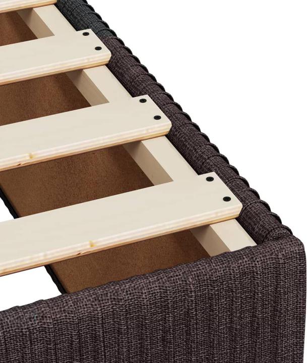 Produktbild VidaXL Bettgestell Polsterbett Bett Doppelbett Dunkelbraun 160x200cm Stoff (160 x 200 cm)