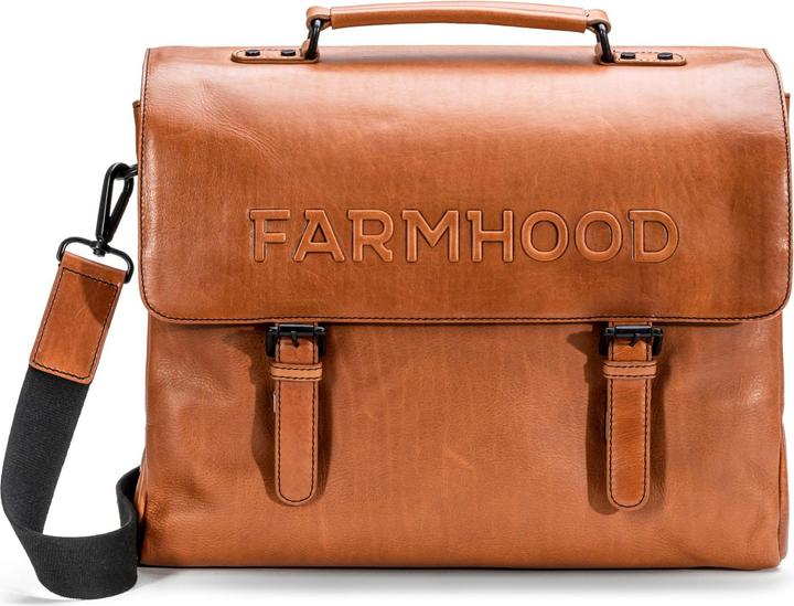 Farmhood Memphis Aktentasche XXL 3 Fächer Leder 39 cm